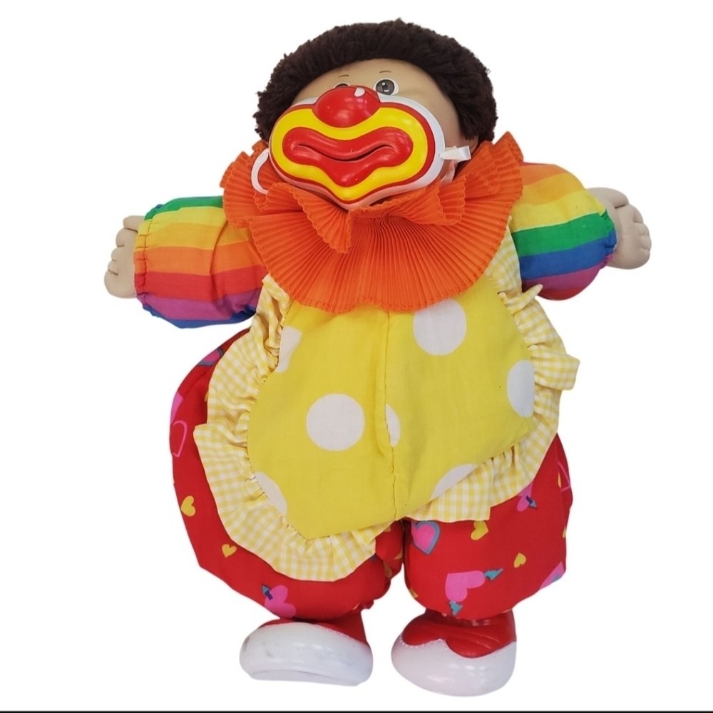 Cabbage Patch Vintage 80's Clown Doll Short Brown Hair Brown Eyes RARE